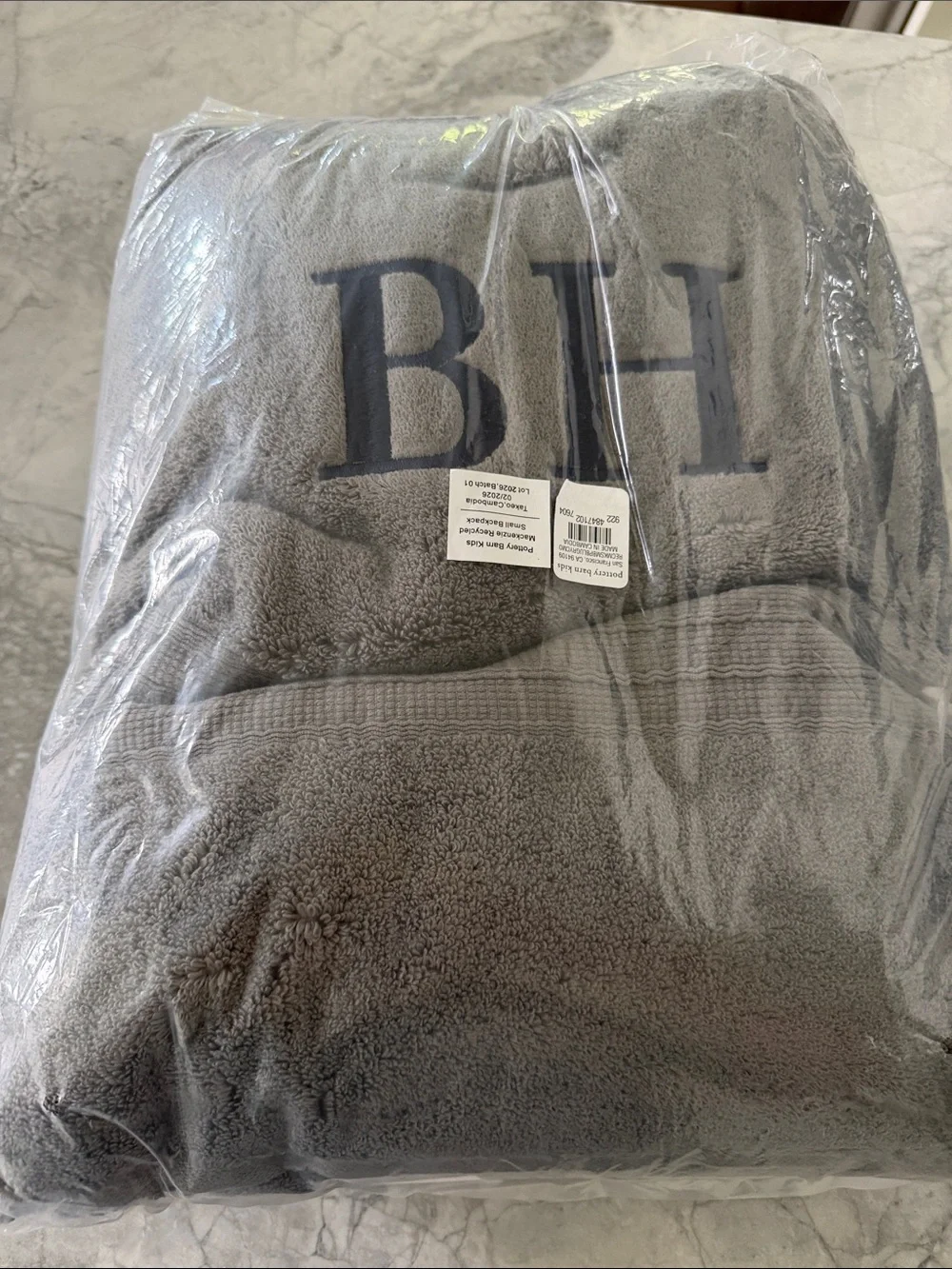 Pottery Barn Teen plush gray